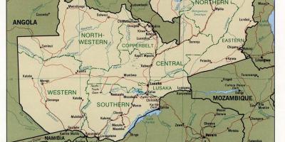 Sambia fyysiset ominaisuudet kartta