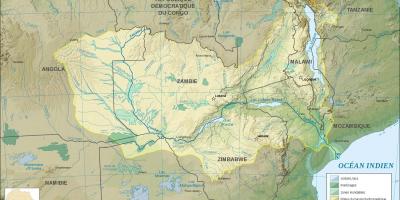 Kartta Mali osoittaa jokia ja järviä