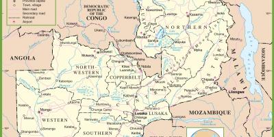 Kartta poliittisen Sambia