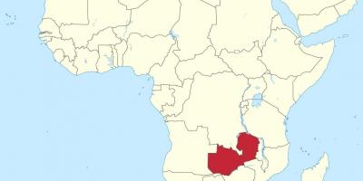 Afrikan kartan osoittaa Sambia